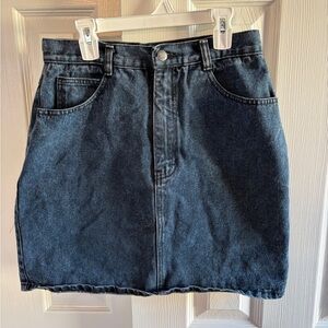 Vintage Stefano World Wide Long Dark Wash Denim Skirt